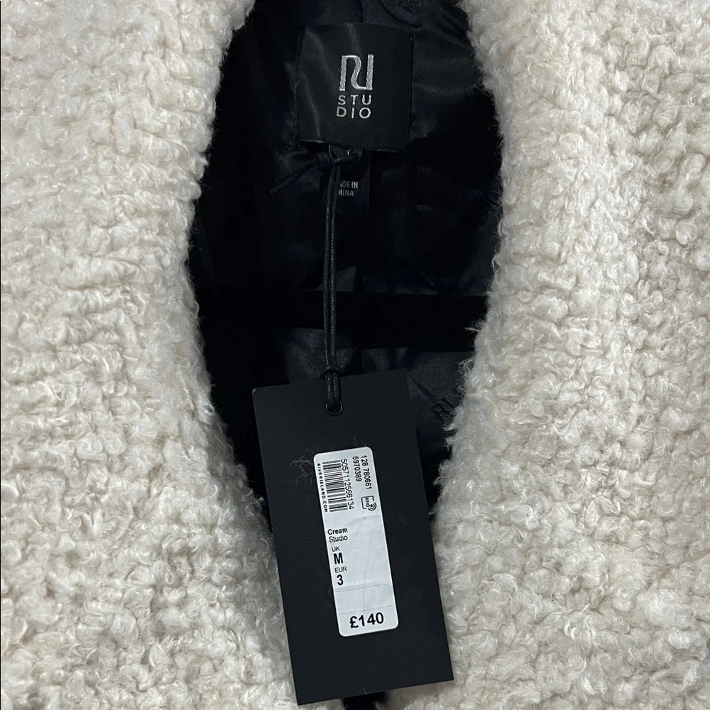 Studio Black and Cream Checkered Teddy Jacket - Picture 2 of 3